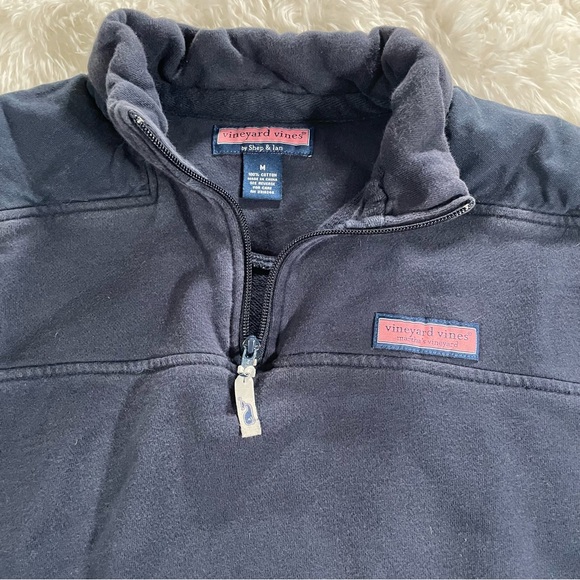Vineyard Vines Men's Surf Shep quarter zip Navy Sweater - Picture 3 of 6